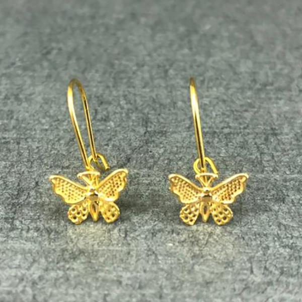 گوشواره طلا 18 عیار زنانه دوست خوب مدل پروانه dk486